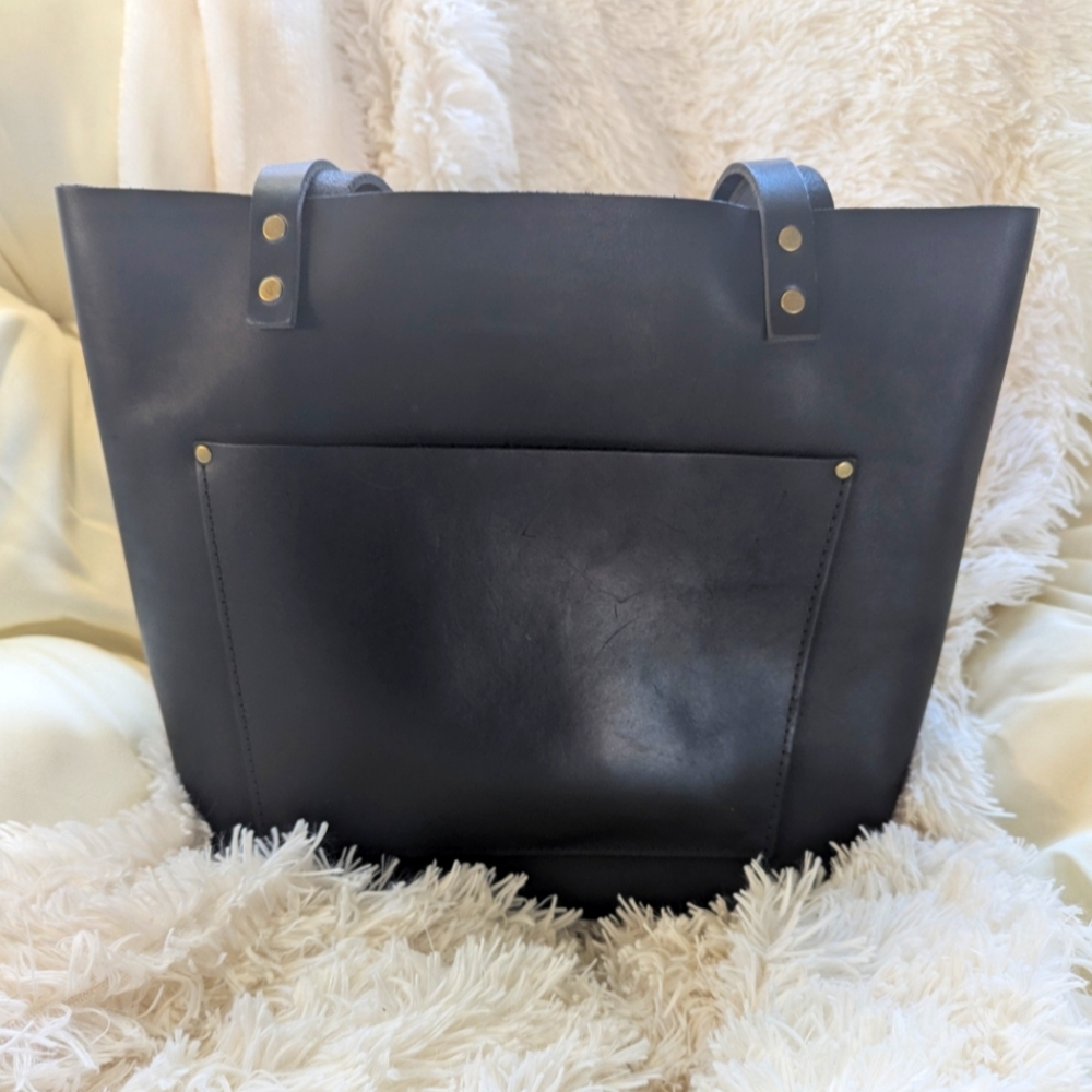 Portland Leather Almost Perfect Medium Leather Tote Bag Black